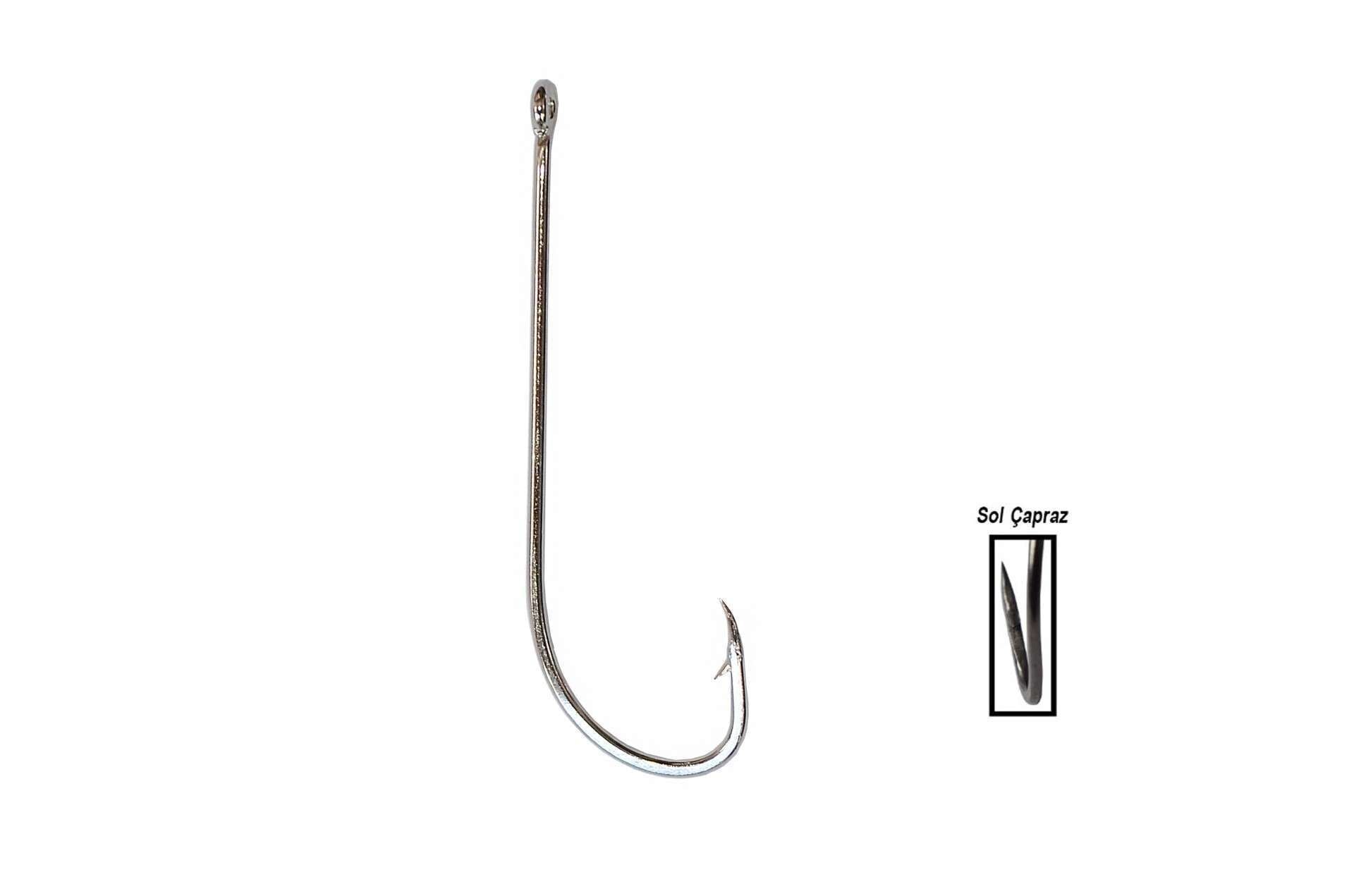 Youvella 1375 Uzun Pala Delikli Çapraz Lüfer İğnesi 100lü Kutu Nikel