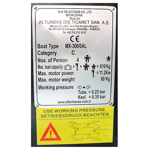 Discovery MX300AL 300 cm Alüminyum Tabanlı Şişme Bot