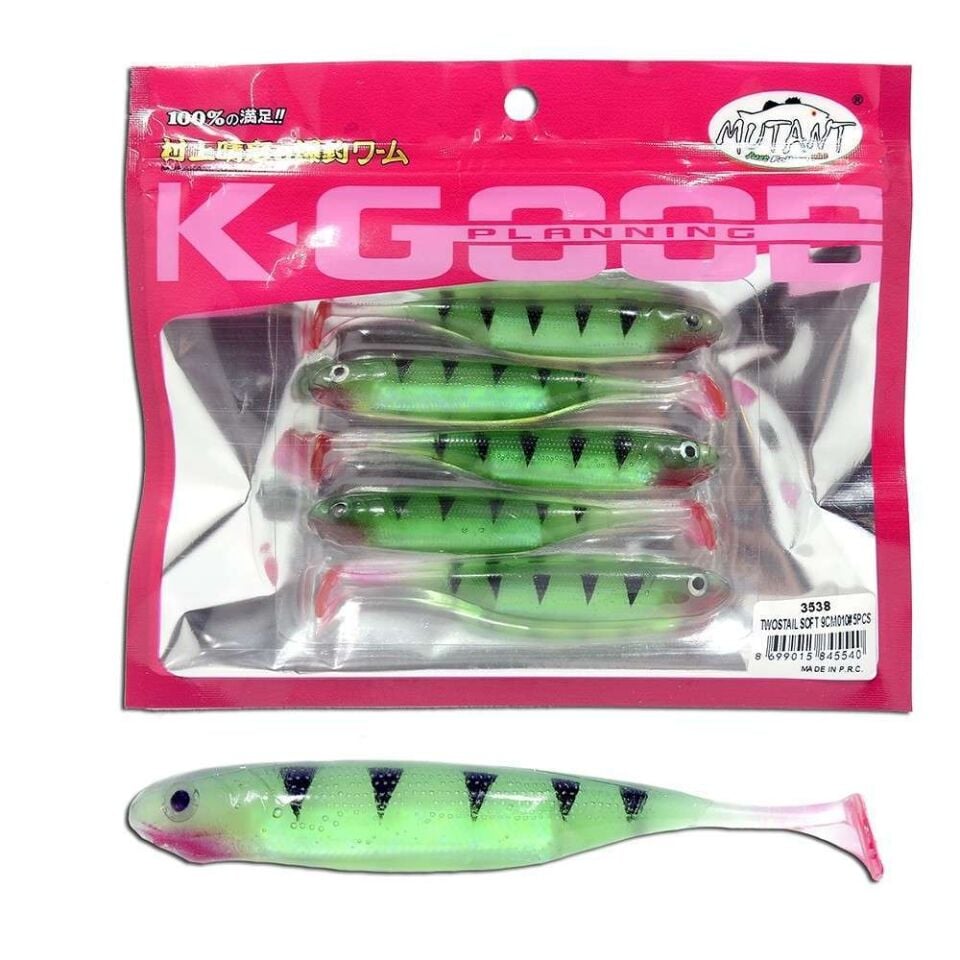 Mutant 3538 Twost Tail Flash 9cm Levrek Silikonu 5li Paket Suni Yem