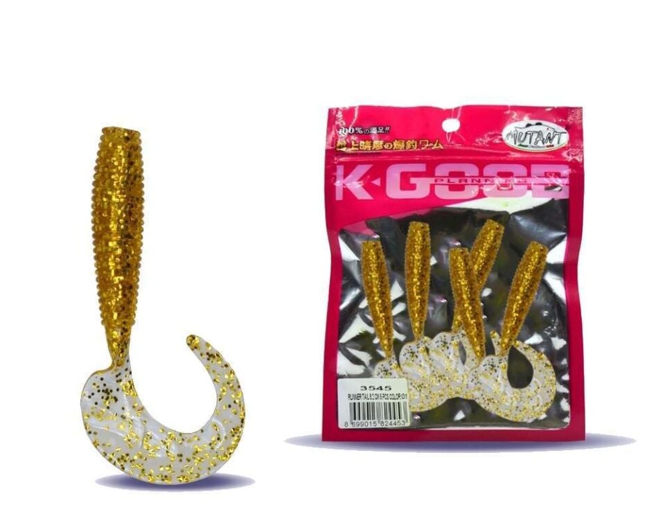 Mutant 3545 Runner Tail 8cm Levrek Silikonu 5li Paket Suni Yem