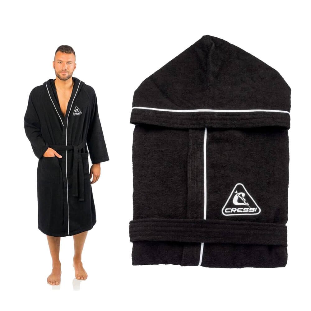 Cressi Mikrofiber Plaj Bornozu BLACK - S