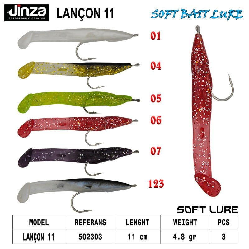 Jinza Lançon 110 mm 4.8 gr Silikon Yem