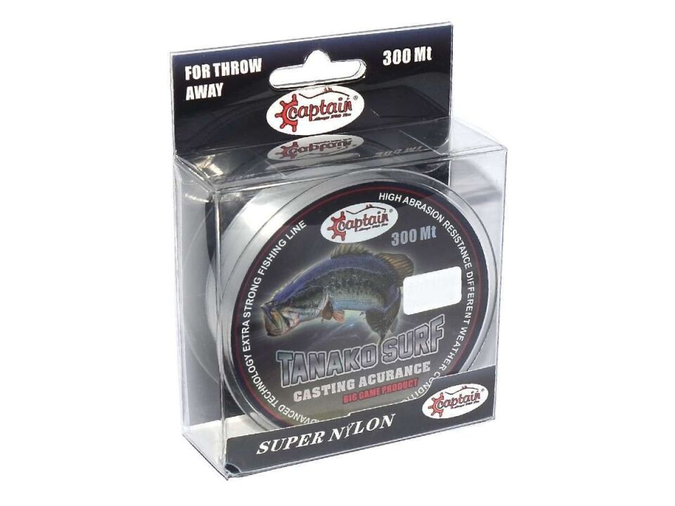 Captain Tanako Surf 300mt Monofilament Misina Beyaz Standart - 0.37 MM