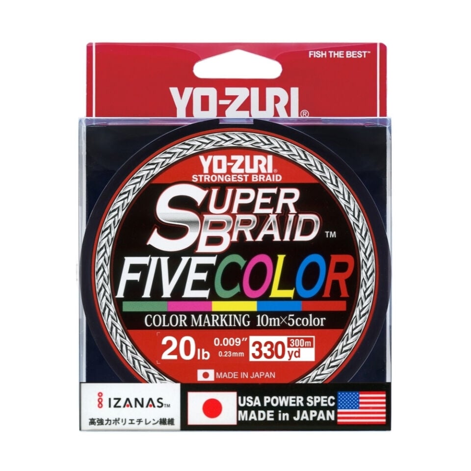 Yozuri Super Braid 5 Color İp Misina MULTI COLOR - 0.15MM-300M-10LB