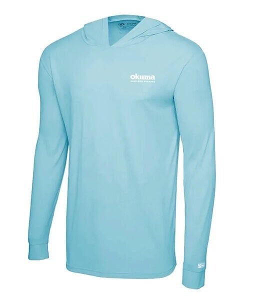 Okuma Aquatek Long Sleeve Hooded Sun Shirt Tahiti Blue 2L