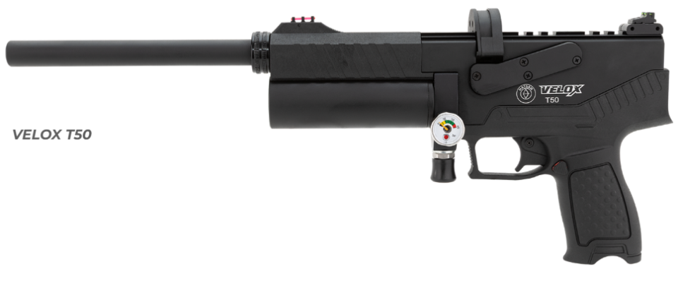Hatsan Velox T50 Black PCP Havalı Tabanca (50 Kalibre)