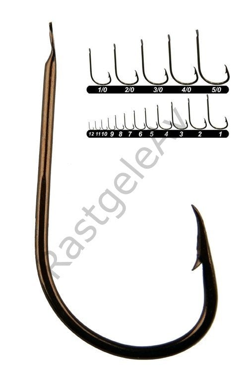 Youvella 1404 Kısa Pala Dövme Papağan Olta İğnesi 100'lü Kutu Bronz