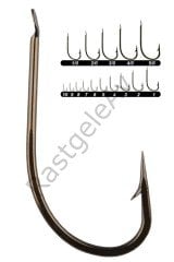 Youvella 1405 Kısa Pala Dövme Çapraz Olta İğnesi 100'lü Kutu Bronz