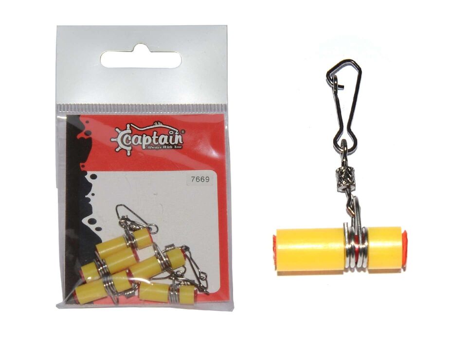 Captain  Surf Atış Klipsi Tube Virbel 5li Set SARı