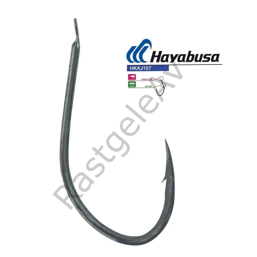 Hayabusa HKAJ 157 Kısa Pala Dövme Olta İğnesi 15'li Paket Black Nikel