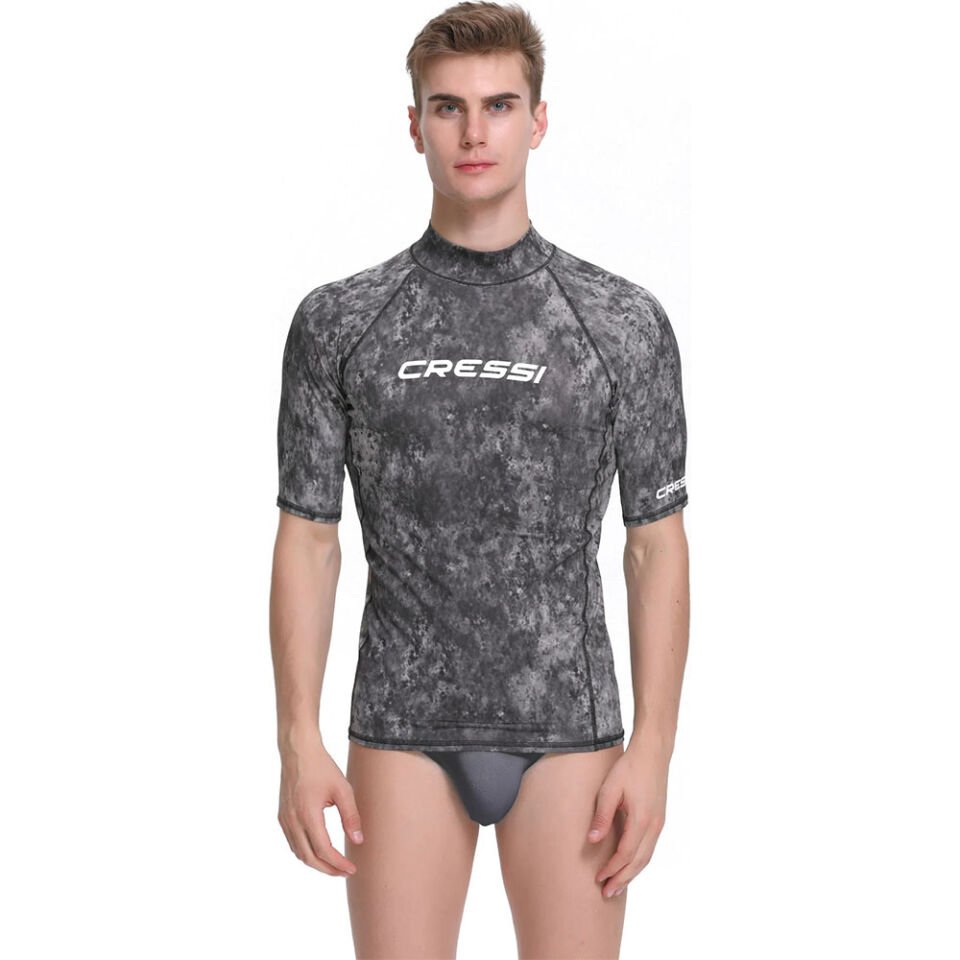 Cressi Rash Guard Man T-Shirt SİYAH GRİ KAMUFLAJ - S