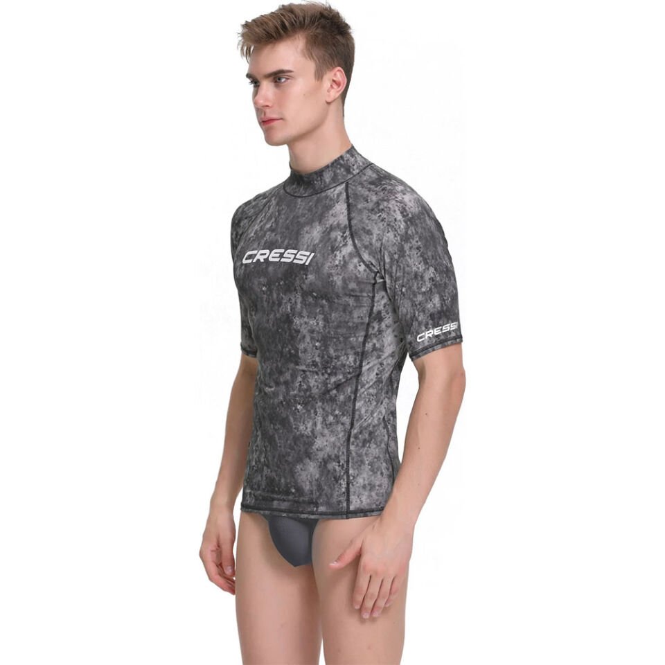 Cressi Rash Guard Man T-Shirt SİYAH GRİ KAMUFLAJ - S