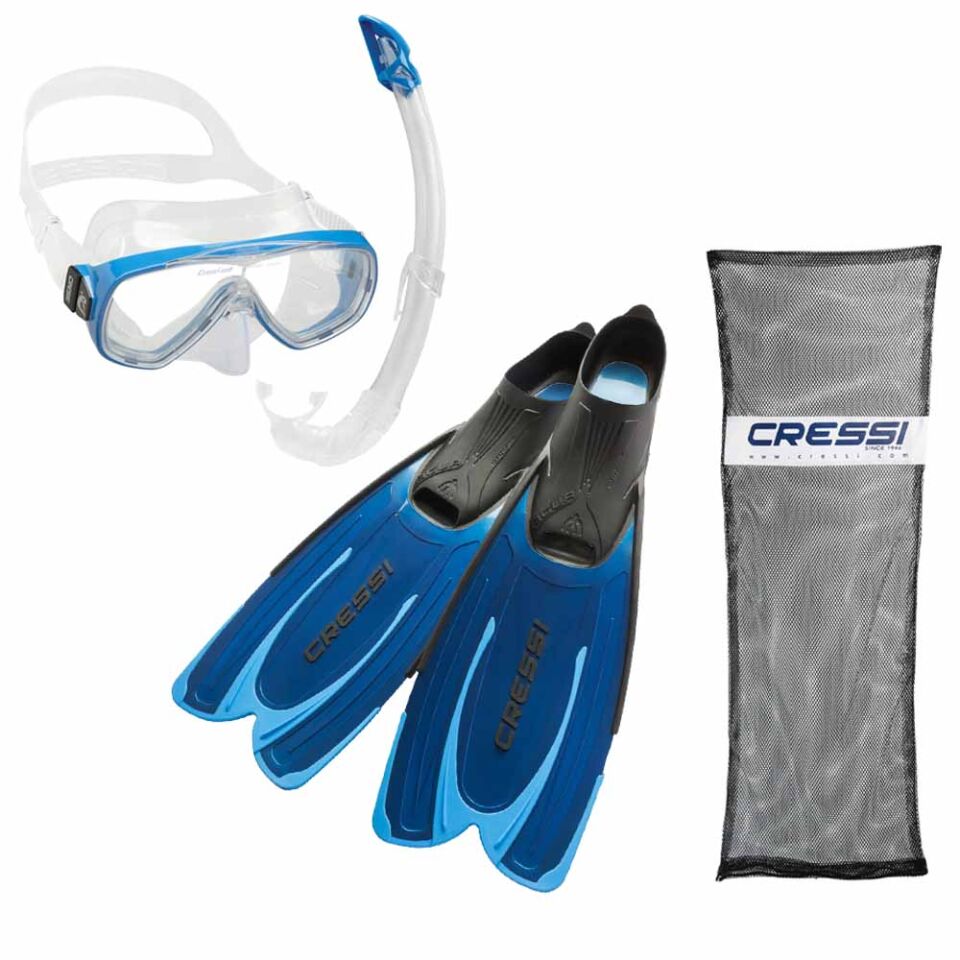Cressi Agua - Onda - Mexico Palet Maske Şnorkel Set BLUE - NO:43-44