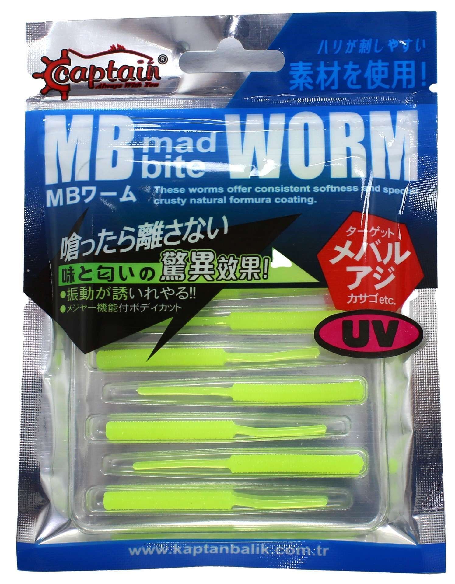 Captain 3520 Mini Worm Floating 5 cm Aromalı LRF Silikon Yem 10lu 05