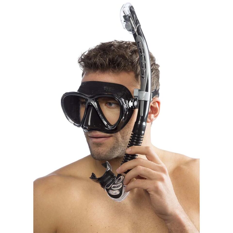 Cressi Big Eyes Evolution Maske Alpha Ultra Dry Şnorkel Seti BLACK-BLACK