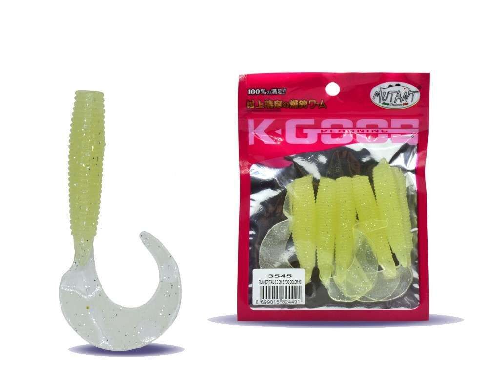 Mutant 3545 Runner Tail 8cm Levrek Silikonu 5li Paket Suni Yem 10