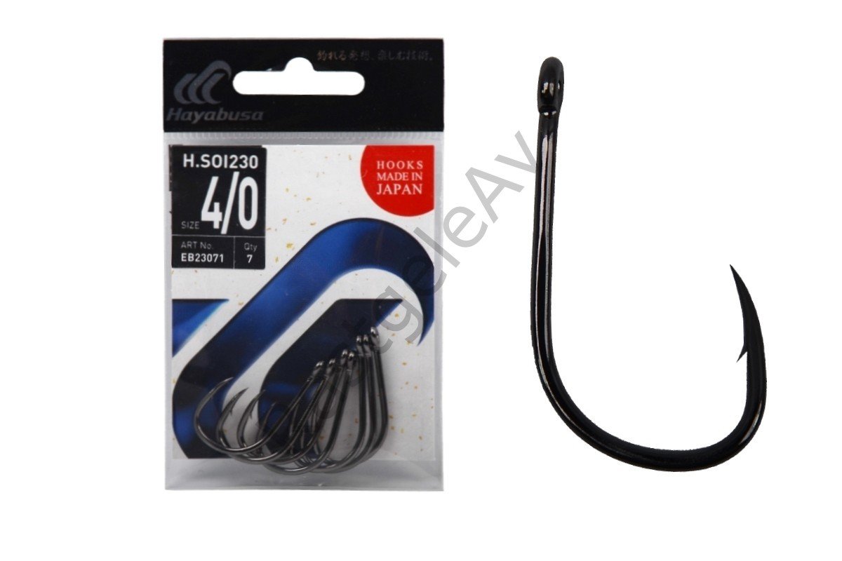 Hayabusa HSOI 230 Delikli Papağan Olta İğnesi 7'li Paket Black Nikel