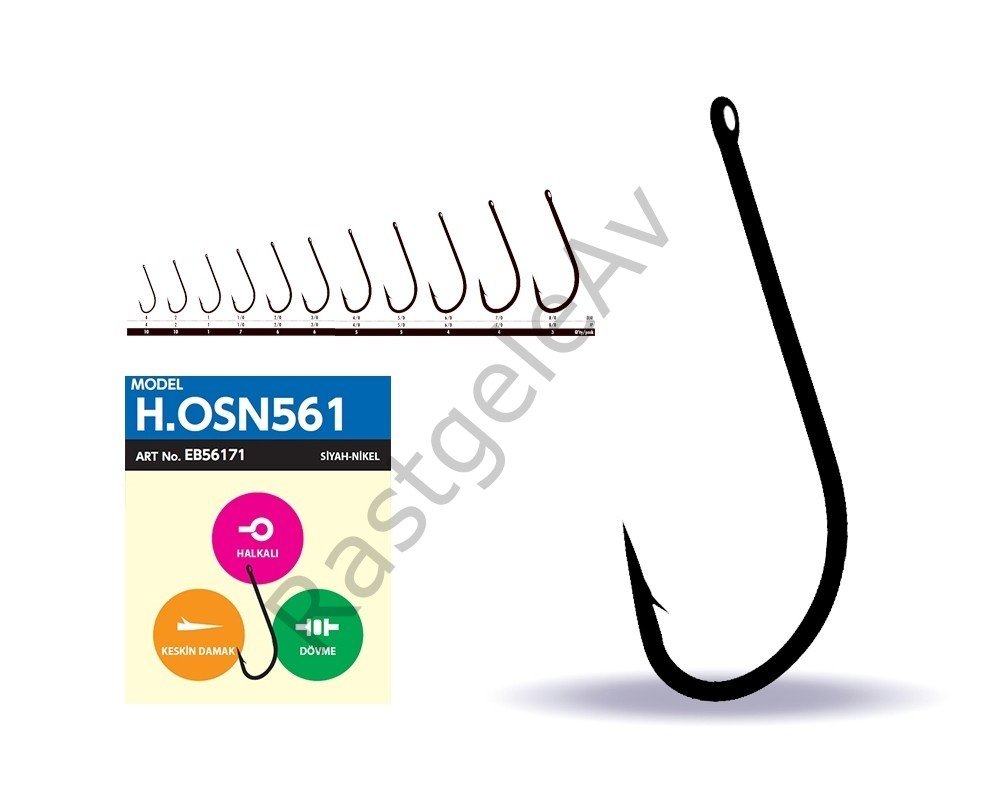 Hayabusa HOSN 561 Delikli Uzun Pala Olta İğnesi Black Nikel