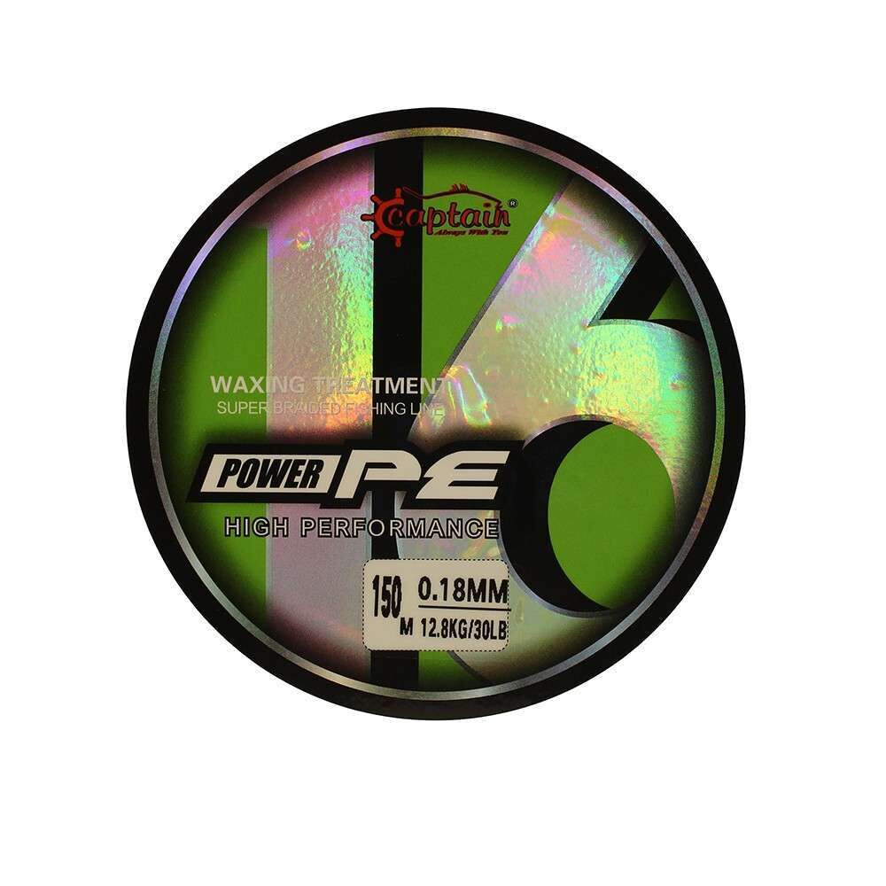 Captain X16 Power PE 16 Örgü Spin İp Misina 150mt Light Green