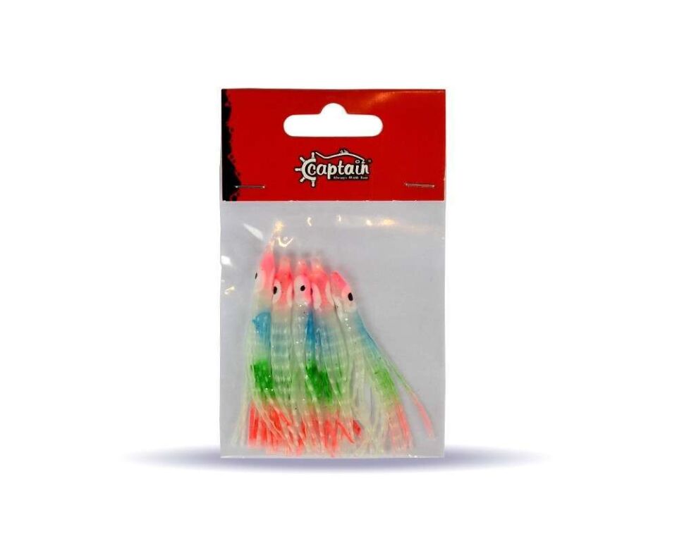 Captain 3594 Octopus Curly 6cm Ahtapot Sübye 5li Paket Suni Yem 4