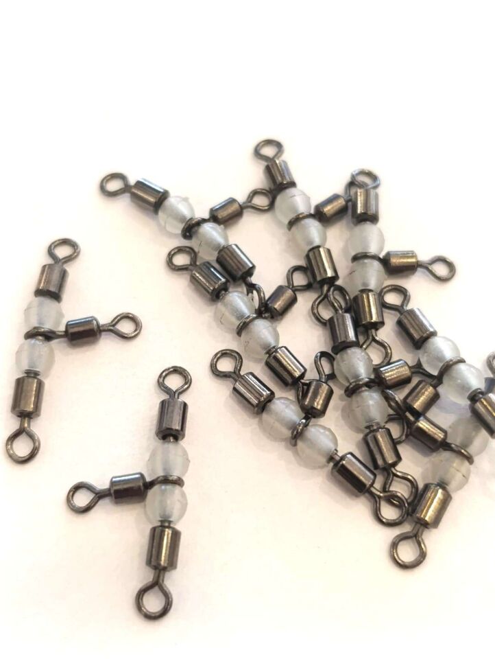 Captain 5048 Üçlü Boncuklu Fırdöndü 10lu Paket Black Nikel