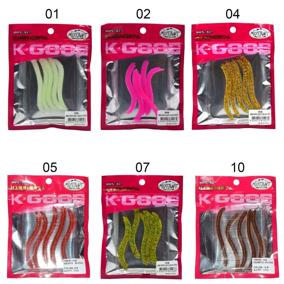 Mutant 3506 Spin Forte 75cm Aromalı LRF Silikon Suni Yem 5li Set 04