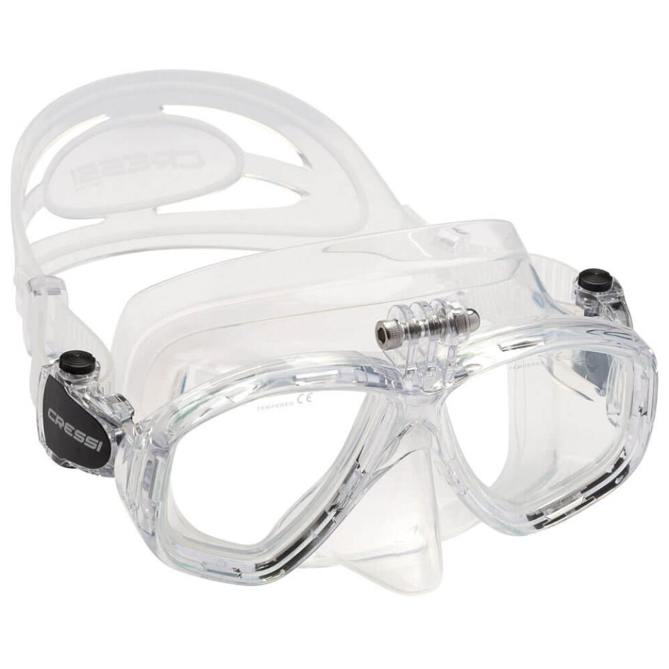 Cressi Action Dalış Maskesi Su Altı Kamera Aparatlı CLEAR - FRAME CLEAR