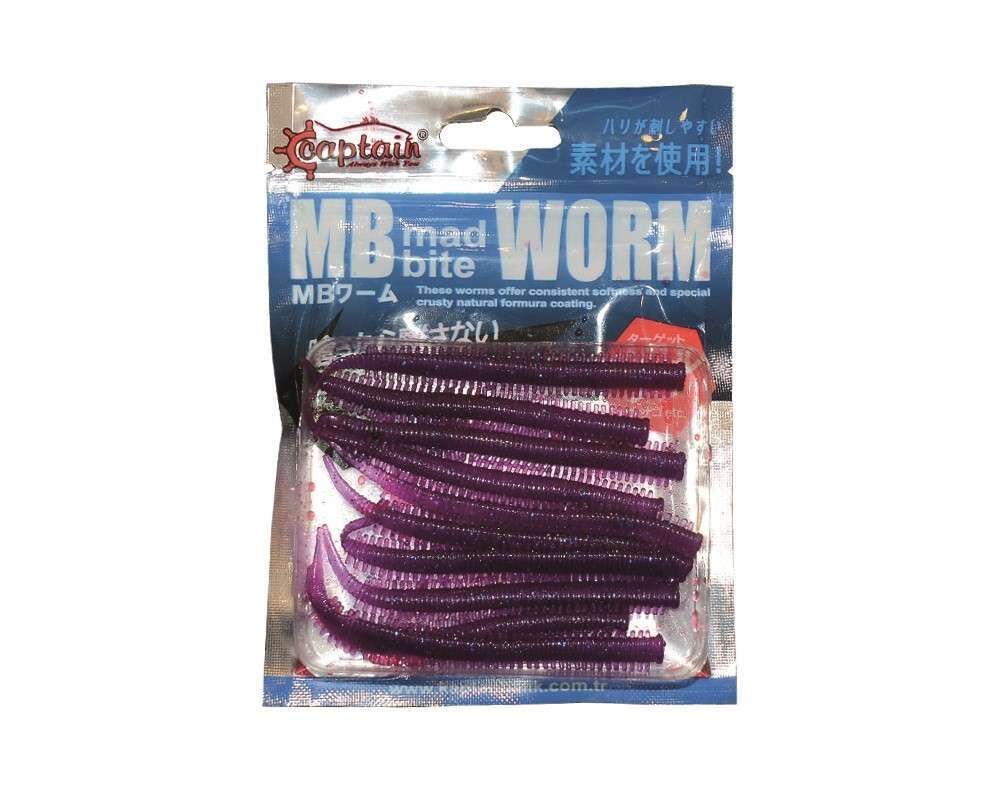 Captain 3523 Mad Bite Eart Worm 8cm Aromalı LRF Silikon Yem 10lu Set