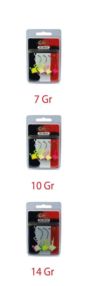 Captain Jig Head Bastet 4lü Mix Set Kesik Kafa Jig Head Standart - 7 GR