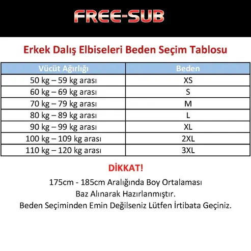 Free-Sub 2mm Smooth Yüzme, Sörf ve Dalış Elbisesi