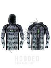 Fujin Performance Hooded Kapüşonlu T-Shirt Aqua Blue Fish