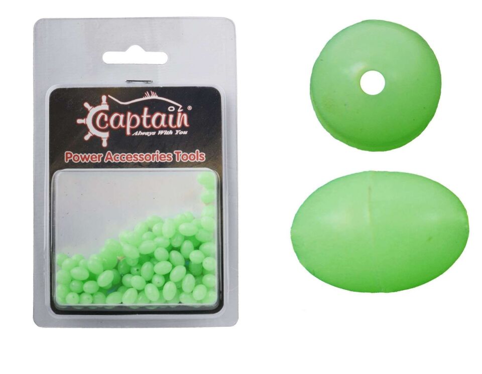 Captain  Glow Boncuk Oval Çapari ve Takım Boncuğu 100lü Paket Standart - 8 MM