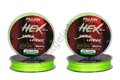 Fujin Hex Braid 8x 50mt Fluo Green PE İP Shock Leader