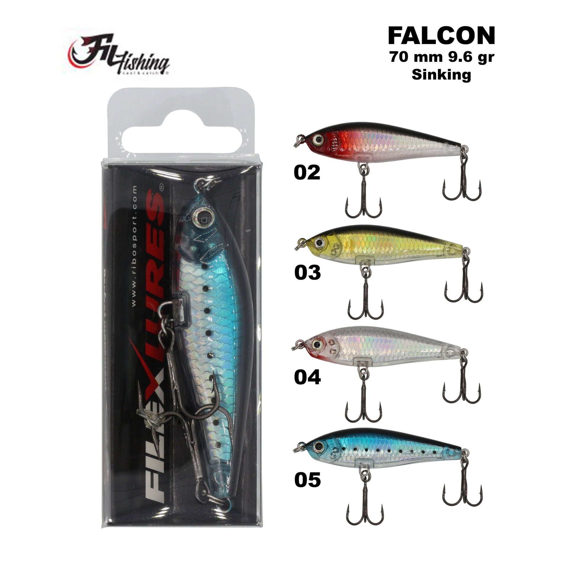 Filex Lures Falcon Sinking Maket Balık 70 mm 8.5 g