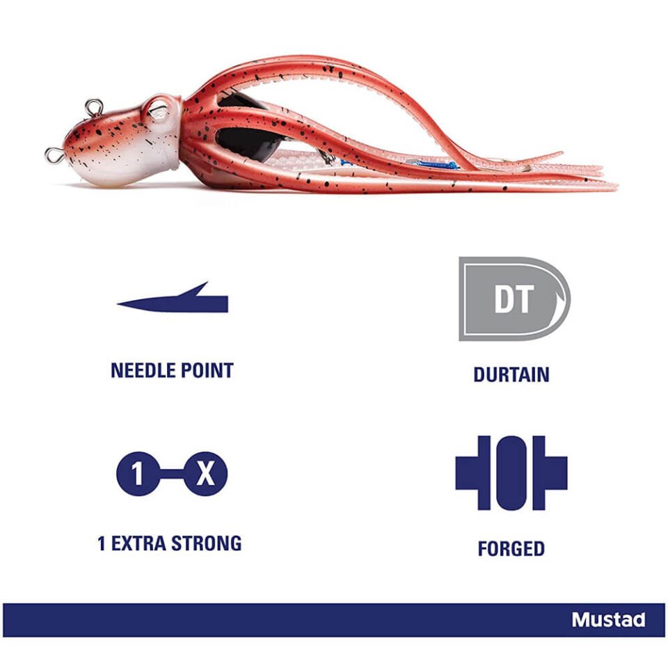 Mustad Inkvader Octopus Jig Sahte Yem RED - RED - 120GR