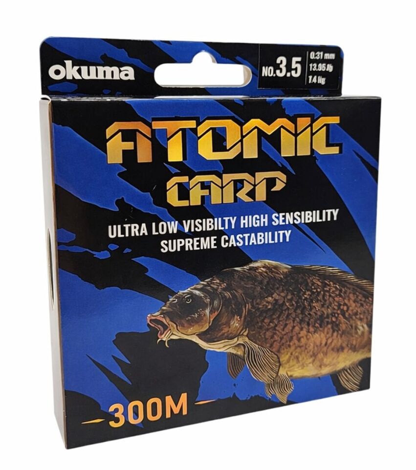 Okuma Atomic Carp Nylon Clear Color 300m Misina 0.37mm