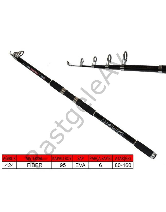 Captain 1750 Pelagos 390cm Tele Surf Kamış 80-160gr Atar