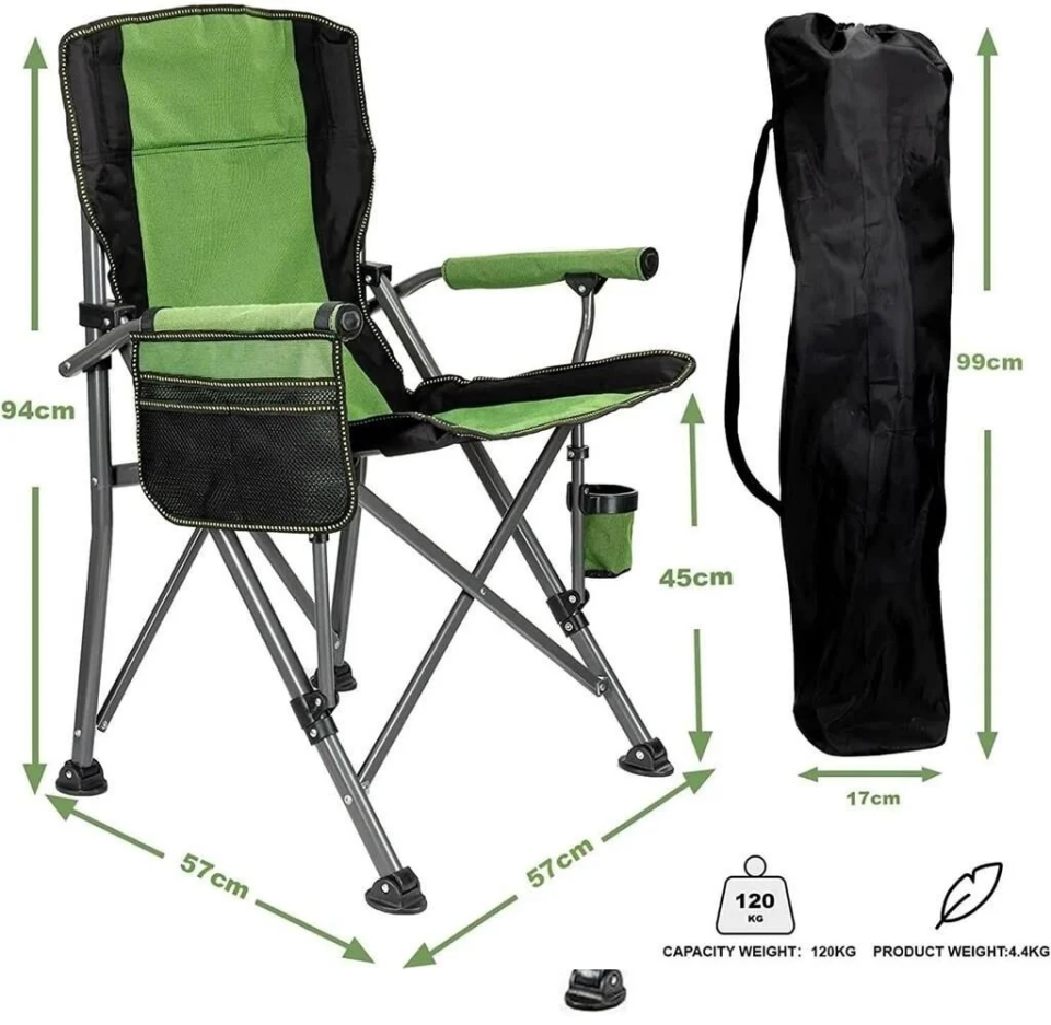 Madfox Roxy Katlanır Kamp Sandalyesi Green/Black