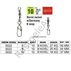 Captain 5022 Germany Klips 10'lu Paket Black Nikel
