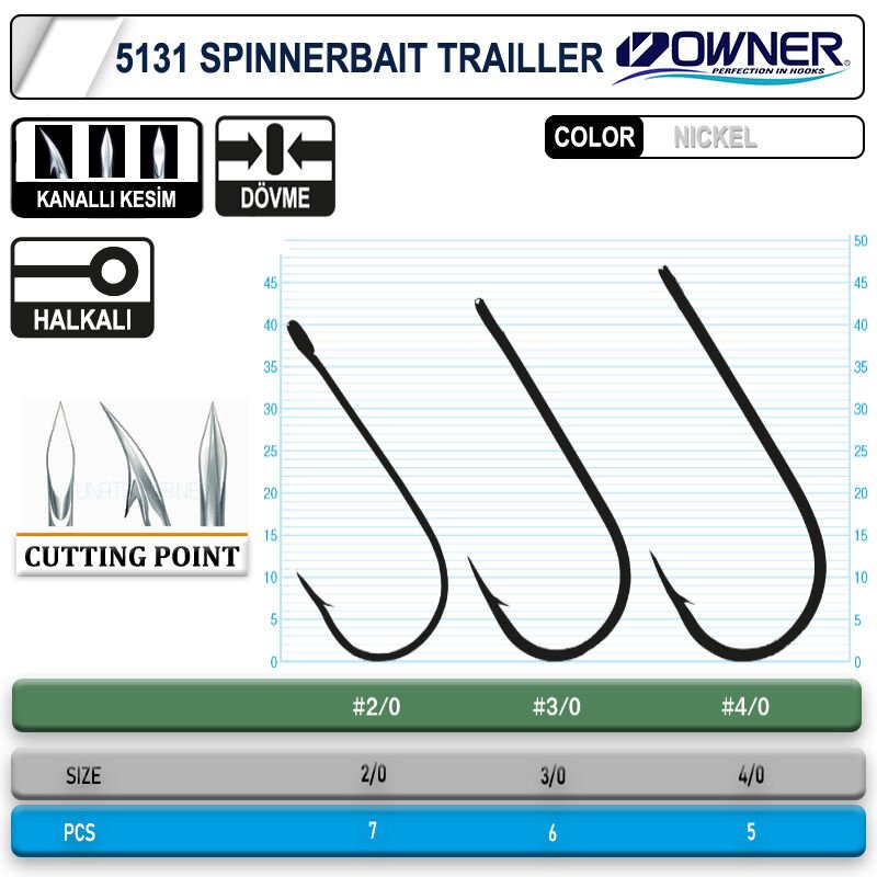 Owner 5131 Spinner Bait White İğne