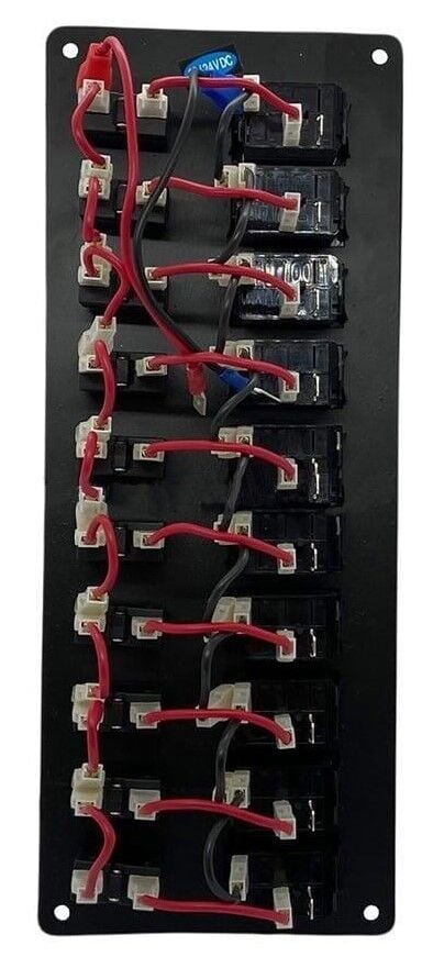Remkay Siyah Switch Panel 10 lu Dikey Otomatik Işıklı Sigorta Paneli