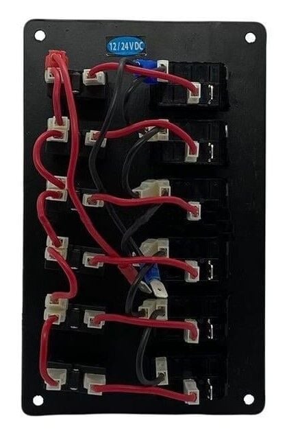 Remkay Siyah Switch Panel 6 lı Dikey Otomatik Işıklı Sigorta Paneli