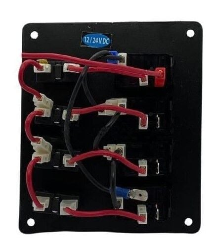 Remkay Siyah Switch Panel 4 lü Dikey Otomatik Işıklı Sigorta Paneli