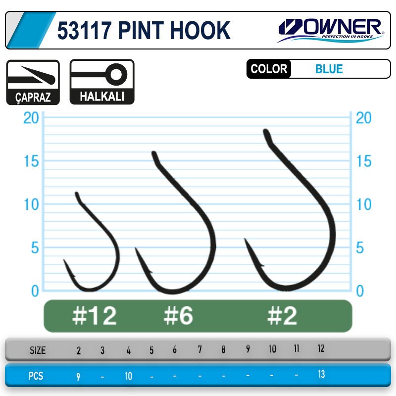 Owner 53117 Pint Hook Blue İğne