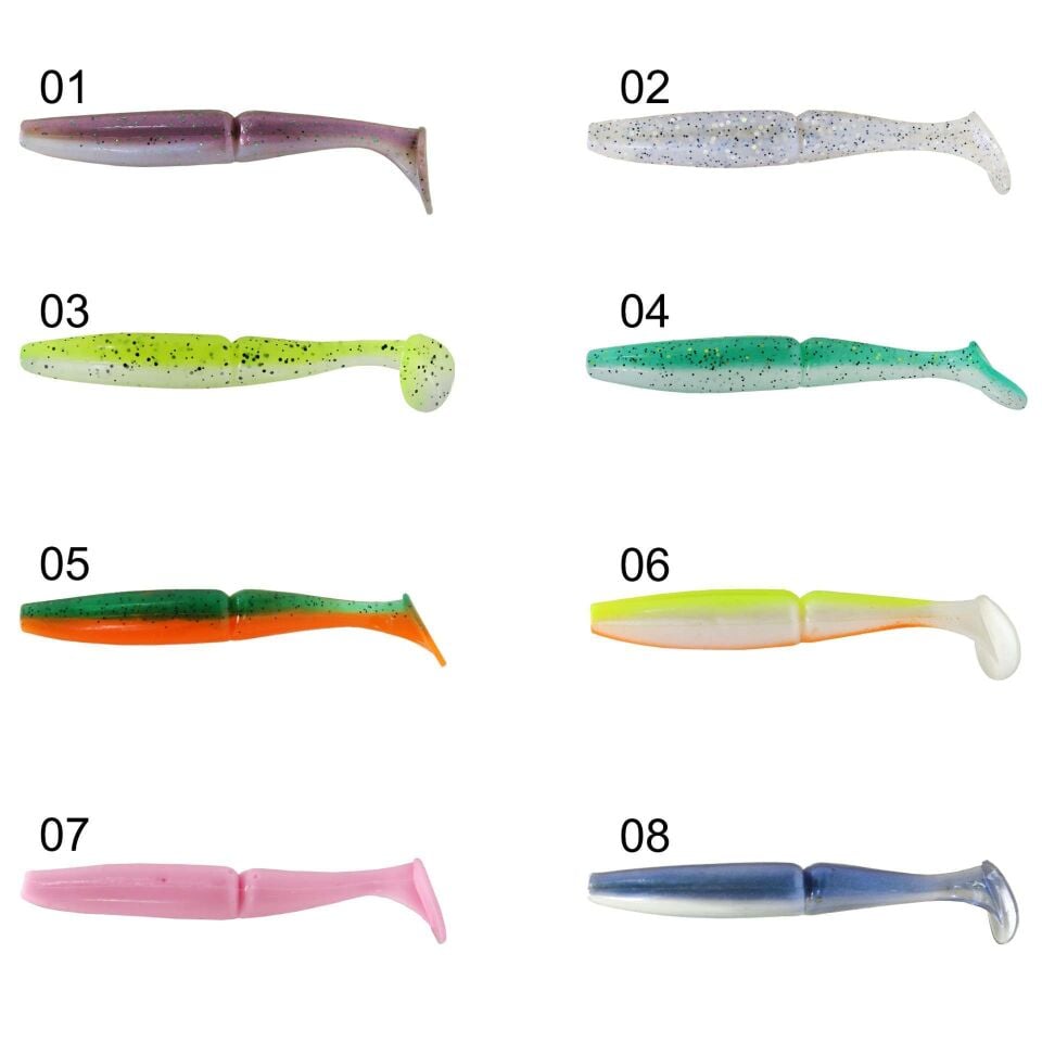 Captain 3516 Pukka Shad 9cm 7gr Levrek Silikonu 5li Paket Suni Yem
