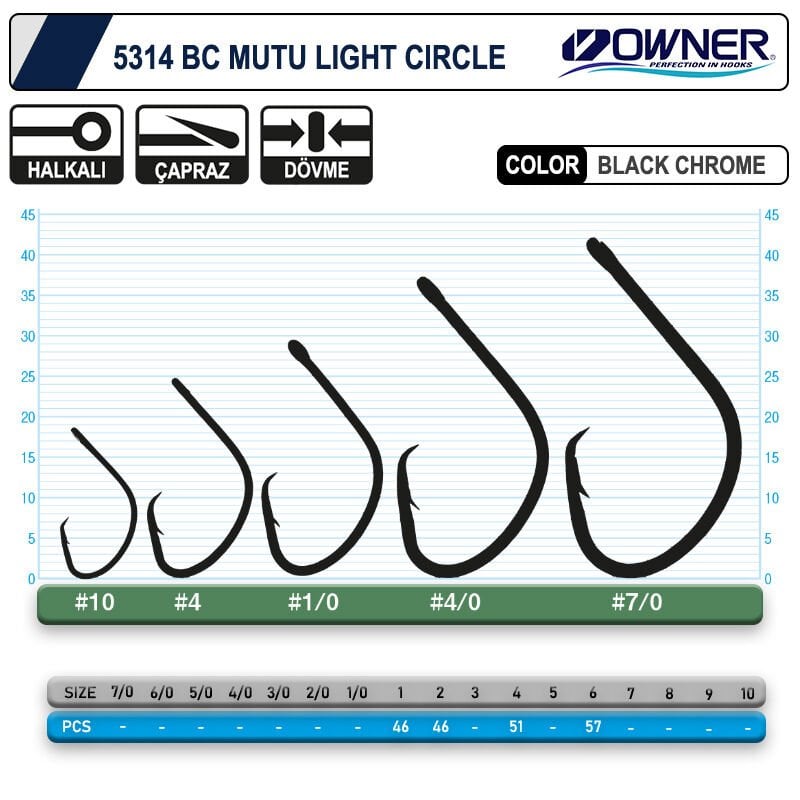 Owner 5314 Mutu Light Black Chrome İğne