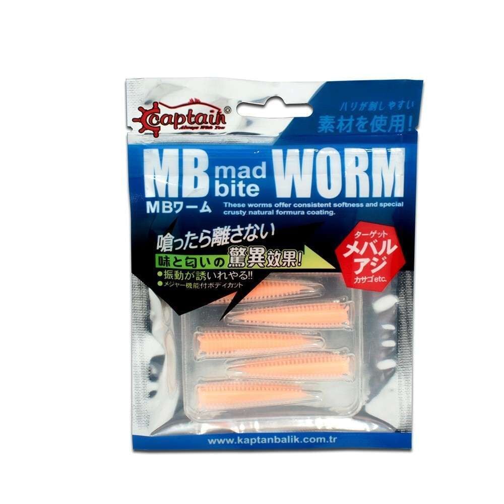 Captain 3518 Mad Bite Earth Worm 4 cm Aromalı LRF Silikon Yem 8li Set