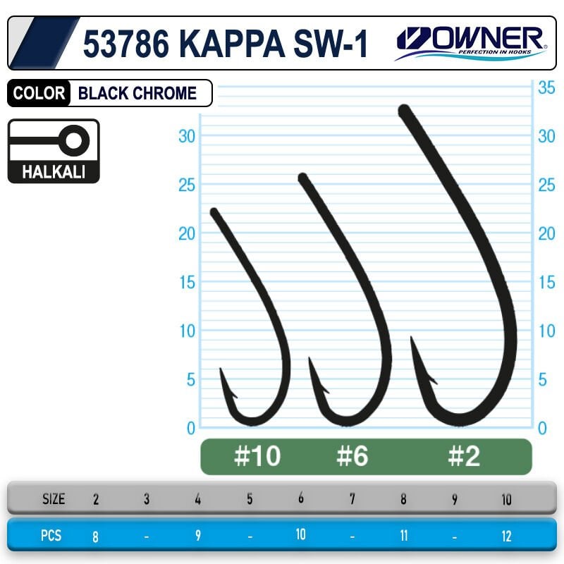 Owner 53786 Kappa Sw-1 Black Chrome İğne