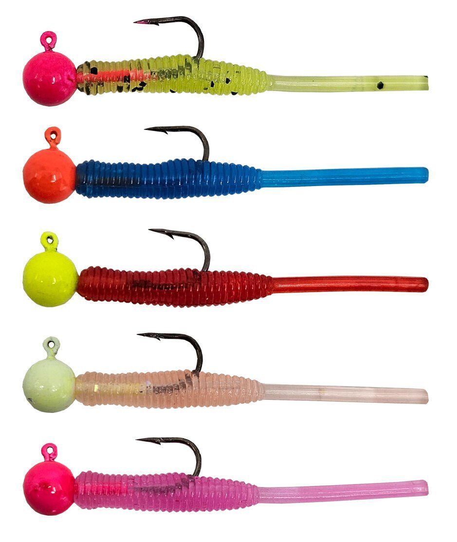 Kendo Hook Worm Jighead+Lrf Silikonu 1.5gr+4.5cm 5 Adet Head Yellow+Red