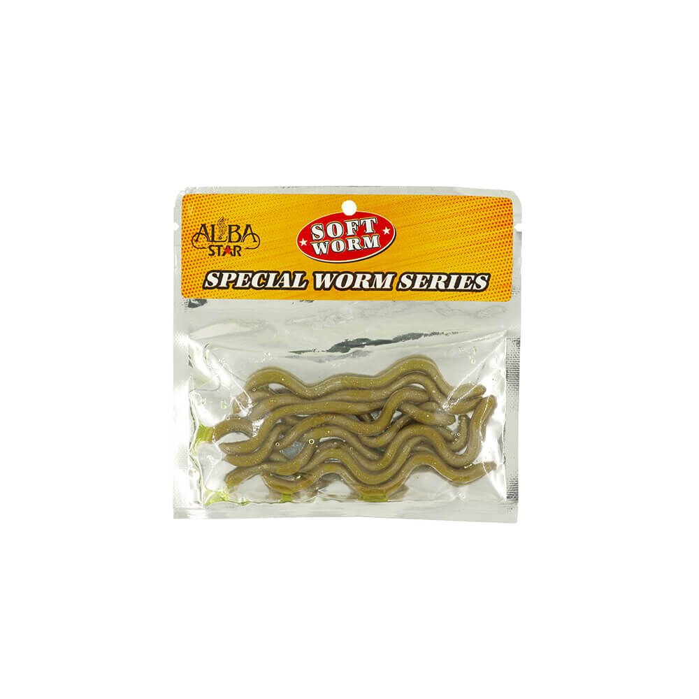 Albastar Soft Special Worm Sahte Kurt HAKİ - 10CM